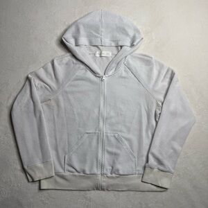 Ribbon Dress Mesh White Hoodie Jacket Women's Size Medium